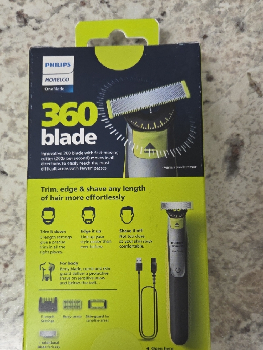 Philips OneBlade Trimmer – Lime Green and Black - Picture 2 of 2